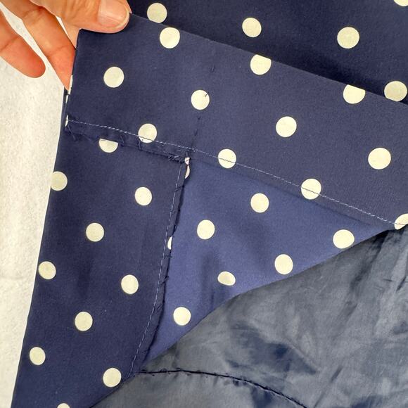 Vintage 80s Navy Blue Polka Dot Skirt Handmade Pinup Pencil Petite Small - Picture 5 of 16